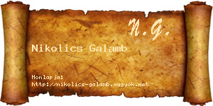 Nikolics Galamb névjegykártya